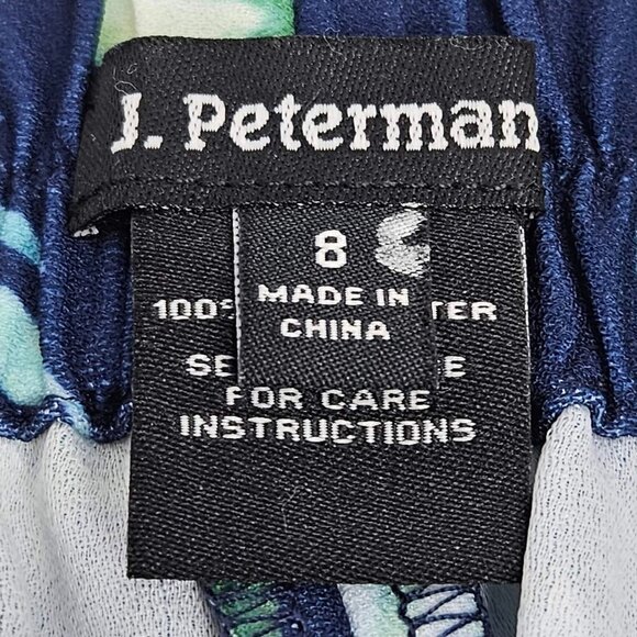 J. Peterman Tropical Palm Leaves Cropped Wide Leg Pants Women's 8 Boho Beach - Picture 5 of 10